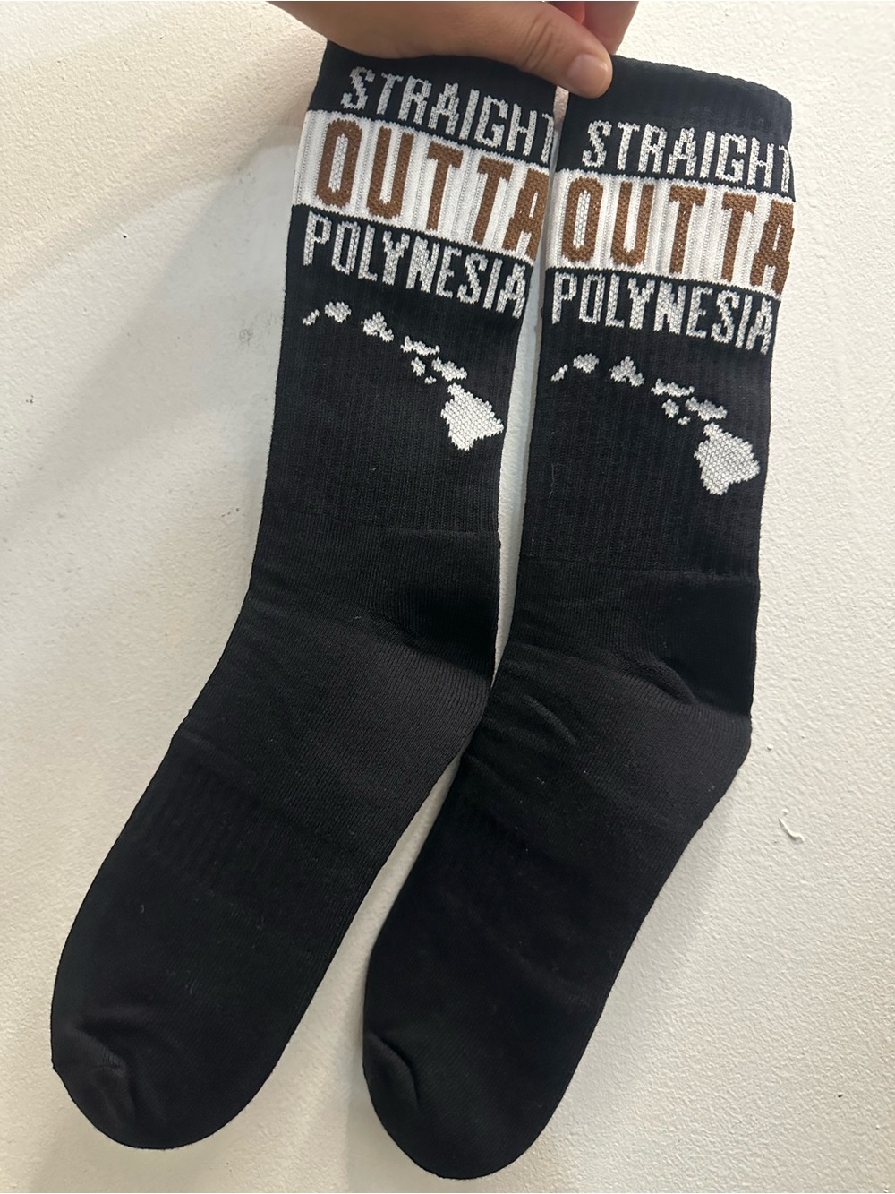 Straight Outta Polynesia Black Crew Socks